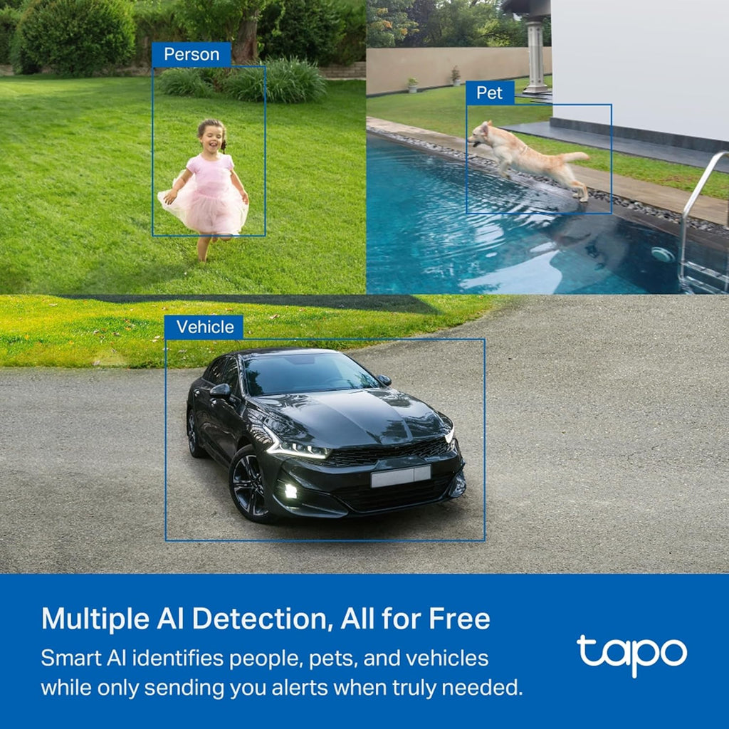 TP-Link Tapo C425 KIT 4MP 2K QHD 1440p Smart Wire Free Security Camera with Solar Panel - White