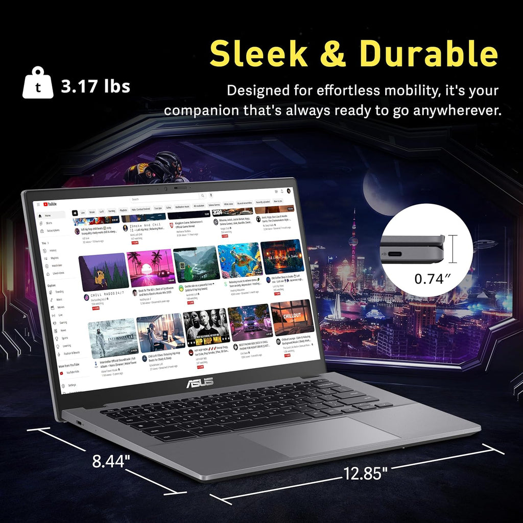 ASUS Chromebook Plus CX34 14" FHD Laptop, Intel i5-1235U, 16GB RAM, 256 GB Storage ( 256GB SSD ), Intel UHD Graphics, Full HD Webcam, WiFi 6, Bluetooth, Chrome OS, Gray