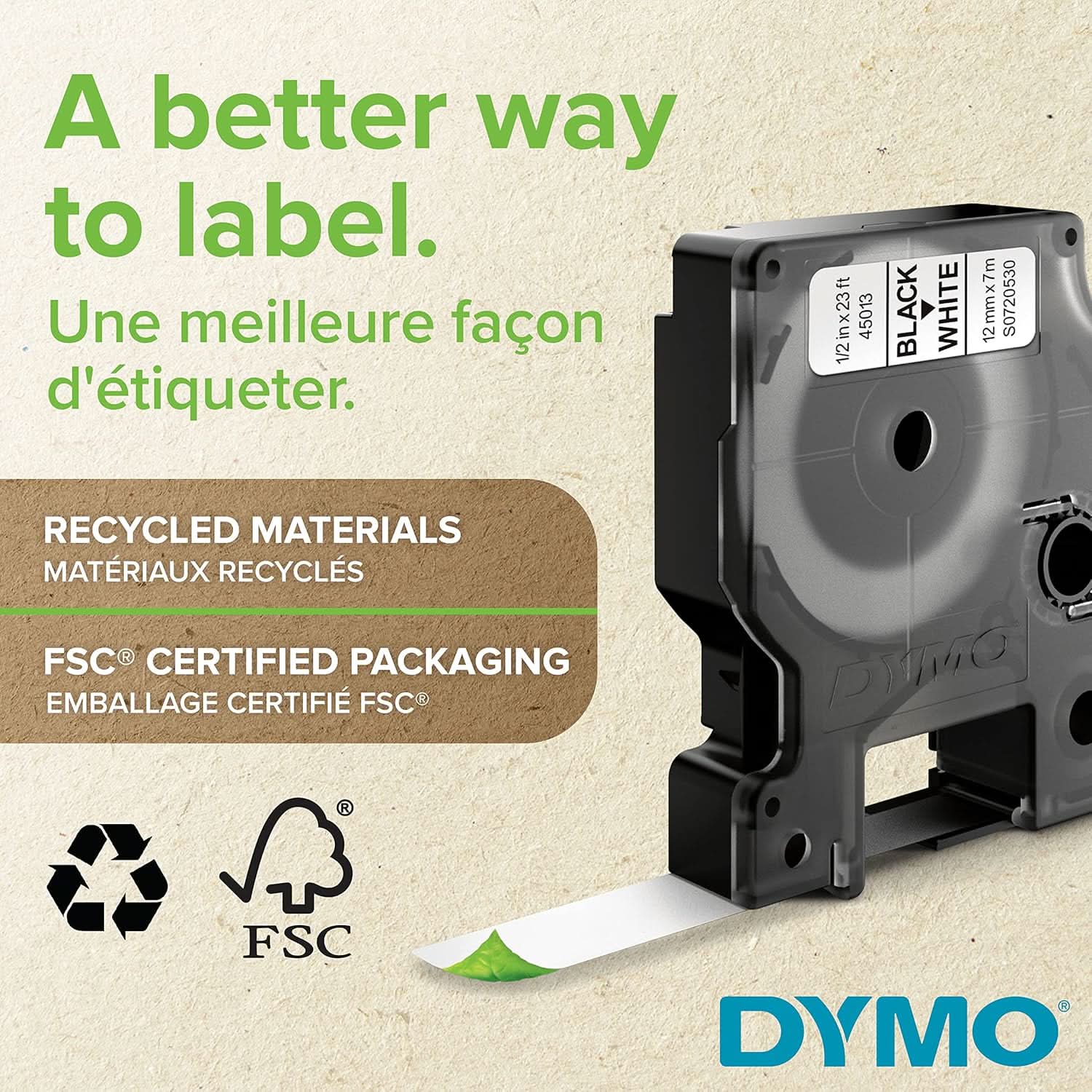 DYMO AUTHENTIC D1 LABELS, BLACK PRINT ON RED TAPE, 19MM X 7M, SELF-ADHESIVE LABELS FOR LABELMANAGER & MOBILELABELER LABEL PRINTERS