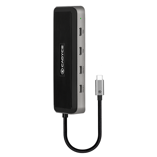 Packaging box of Cadyce CA-CC4H10G USB‑C hub with product details