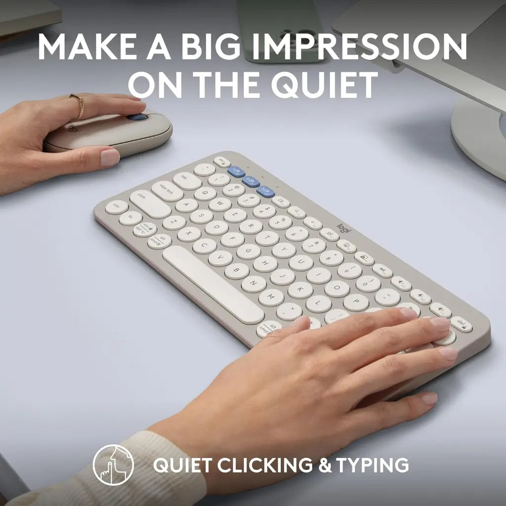 Logitech Pebble 2 Multi Device Wireless Keyboard & Mouse Combo - Tonal Sand
