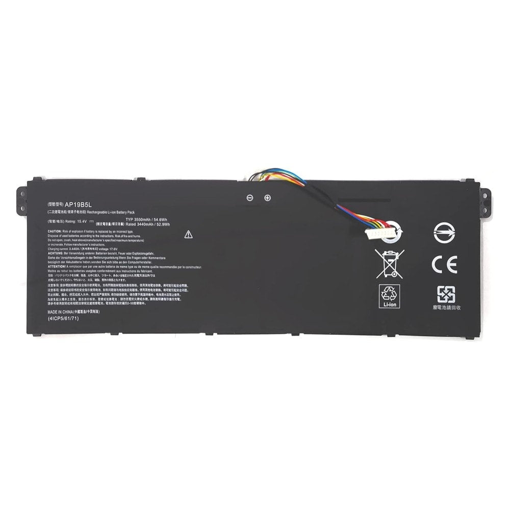 A.2V 4 Cell Laptop Battery for Select Acer Laptopscer AP19B5L Original OEM 3400mAh 15