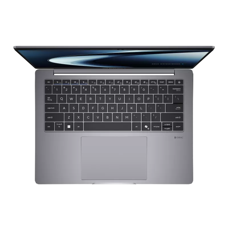 Laptop with a black keyboard on a white background