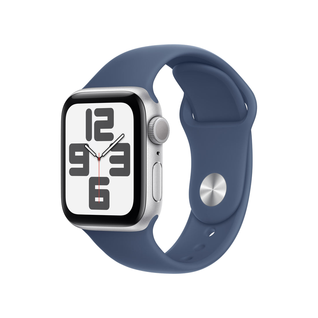 Apple Watch SE Silver Aluminium Case with Denim Sport Band