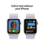 Apple Watch SE Silver Aluminium Case with Blue Cloud Sport Loop