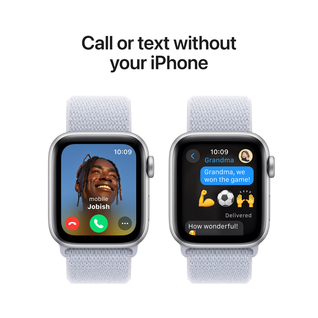 Apple Watch SE Silver Aluminium Case with Blue Cloud Sport Loop