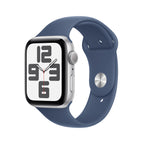 Apple Watch SE Silver Aluminium Case with Denim Sport Band