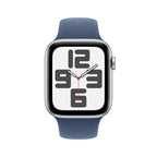 Apple Watch SE Silver Aluminium Case with Denim Sport Band