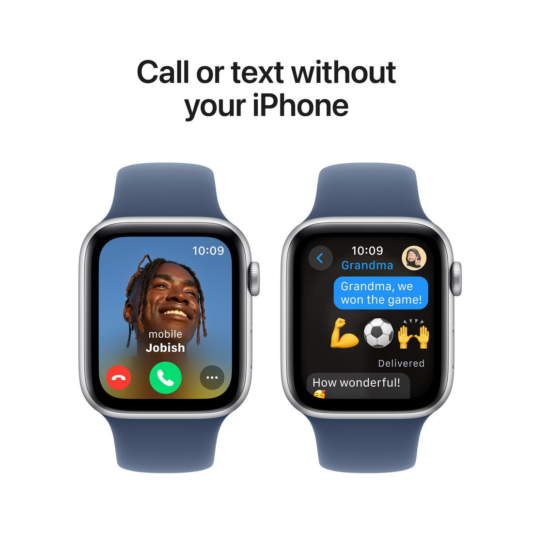 Apple Watch SE Silver Aluminium Case with Denim Sport Band