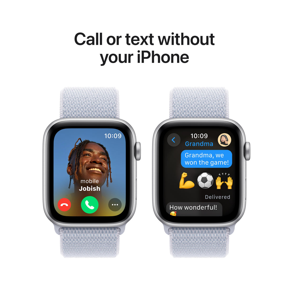 Apple Watch SE Silver Aluminium Case with Blue Cloud Sport Loop