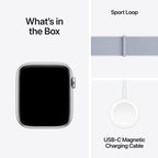 Apple Watch SE Silver Aluminium Case with Blue Cloud Sport Loop