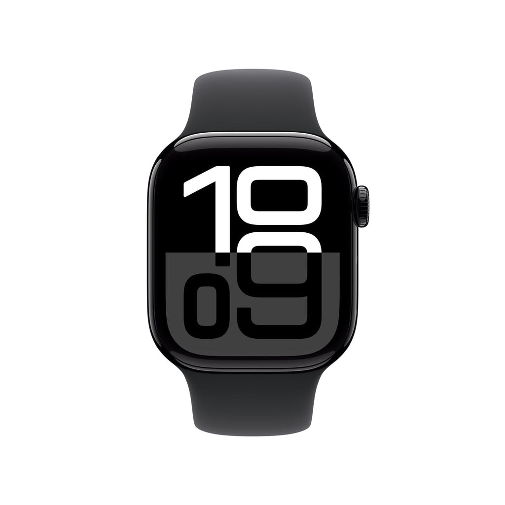 Apple Watch Series 10 Jet Black Aluminium Case with Black Sport Band