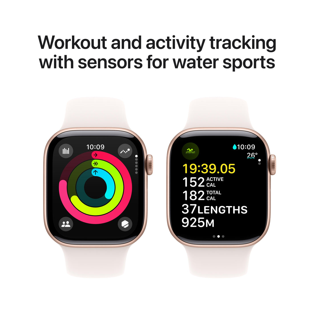 Apple Watch Series 10 Rose Gold Aluminium Case with Light Blush Sport Band