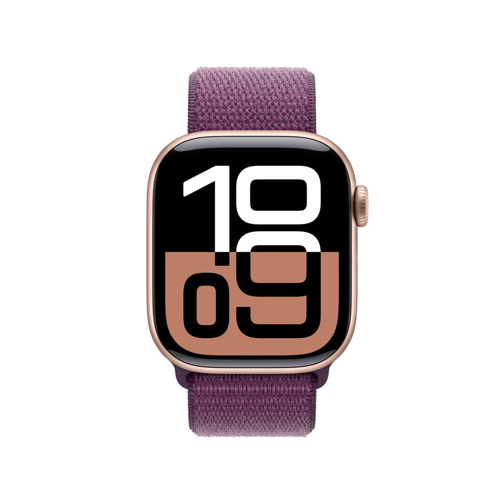 Apple Watch Series 10 Rose Gold Aluminium Case with Plum Sport Loop