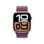 Apple Watch Series 10 Rose Gold Aluminium Case with Plum Sport Loop