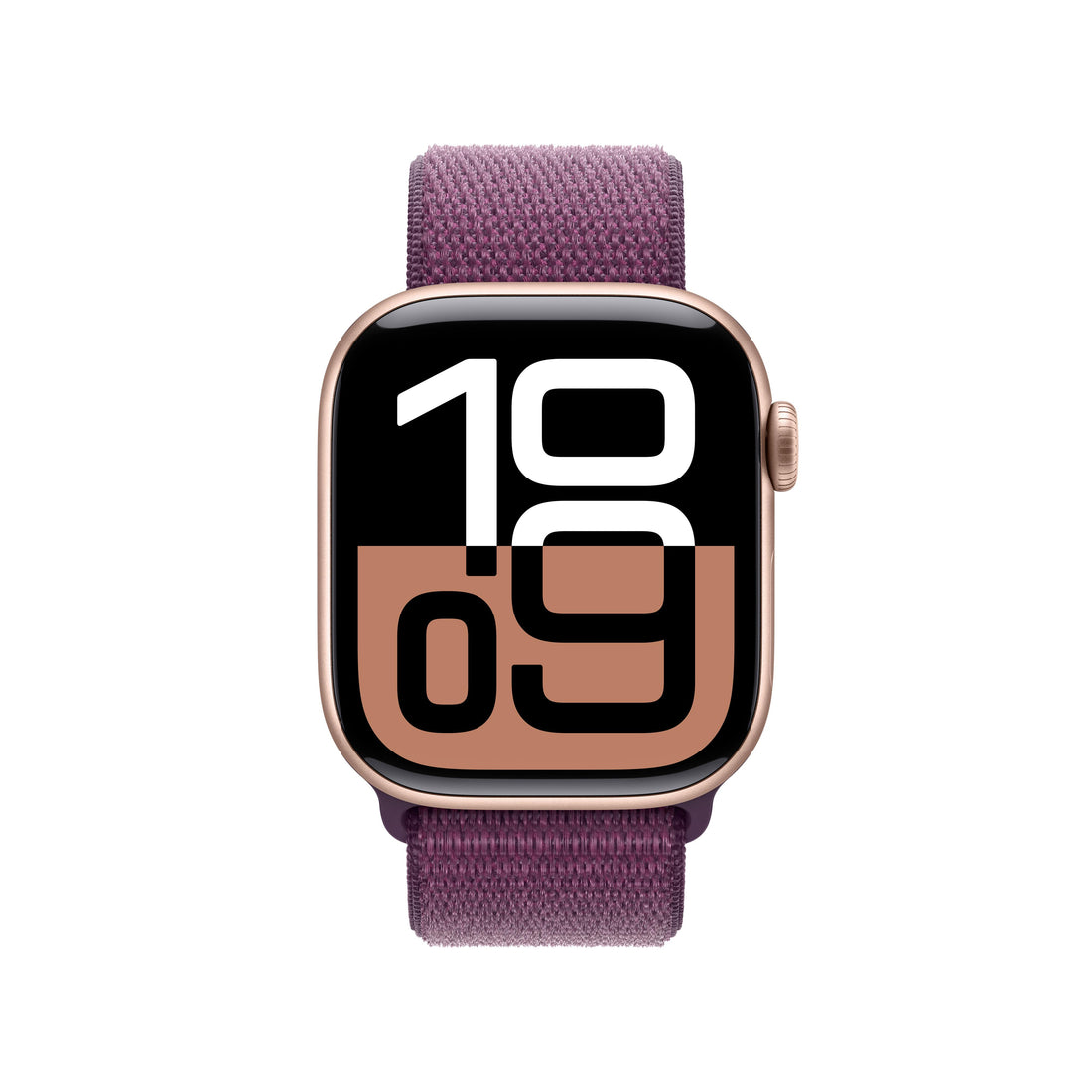 Apple Watch Series 10 Rose Gold Aluminium Case with Plum Sport Loop