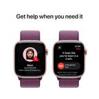 Apple Watch Series 10 Rose Gold Aluminium Case with Plum Sport Loop