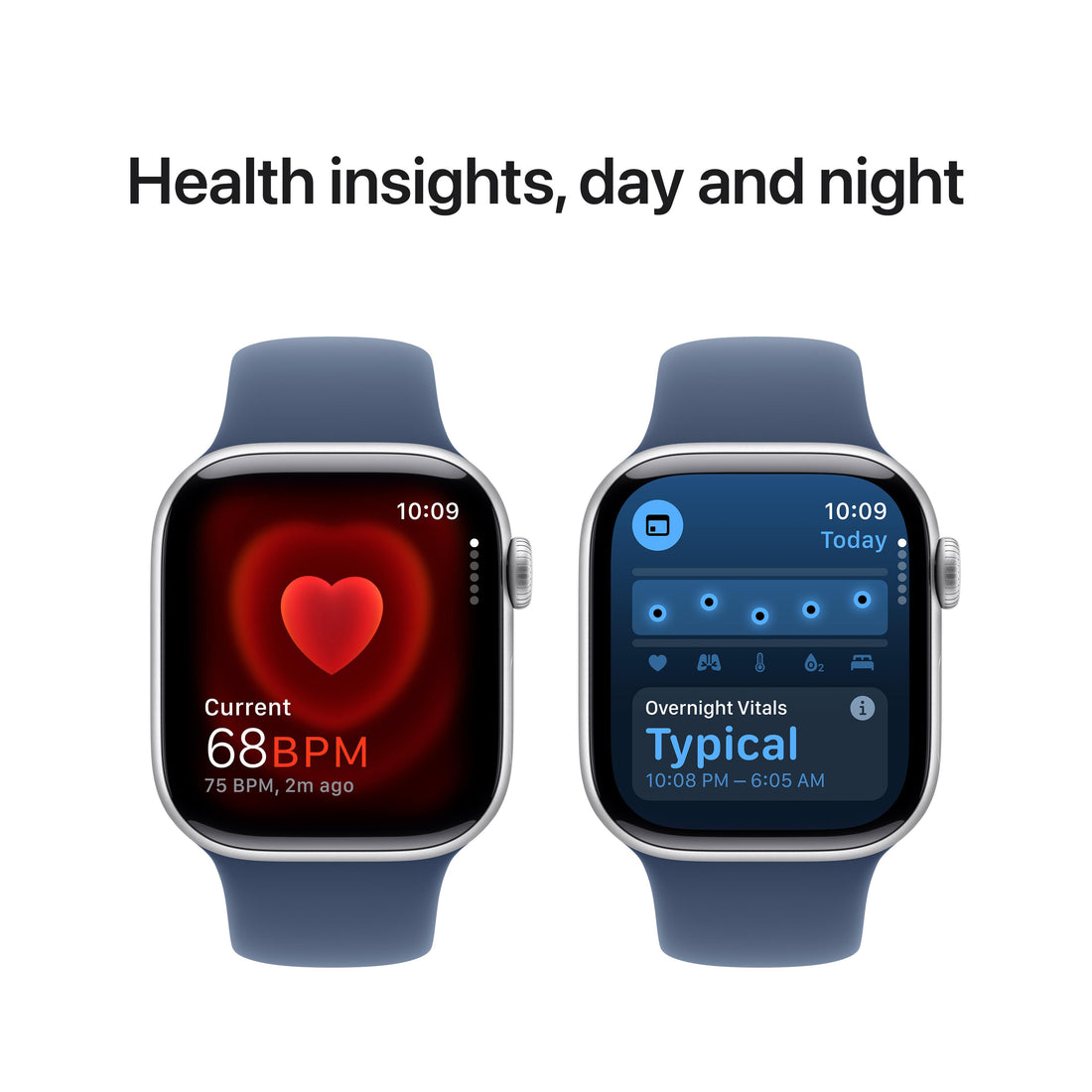 Apple Watch Series 10 Silver Aluminium Case with Denim Sport Band