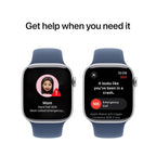 Apple Watch Series 10 Silver Aluminium Case with Denim Sport Band