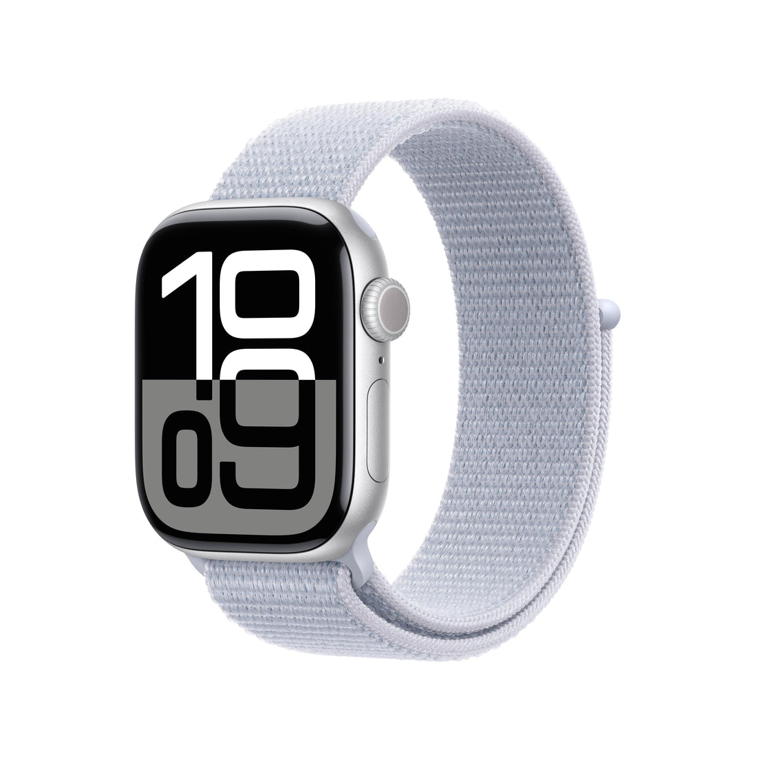 Apple Watch Series Silver Aluminium Case with Blue Cloud Sport Loop
