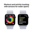 Apple Watch Series Silver Aluminium Case with Blue Cloud Sport Loop