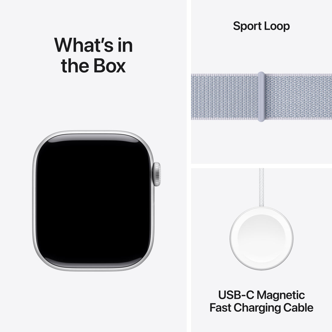 Apple Watch Series Silver Aluminium Case with Blue Cloud Sport Loop