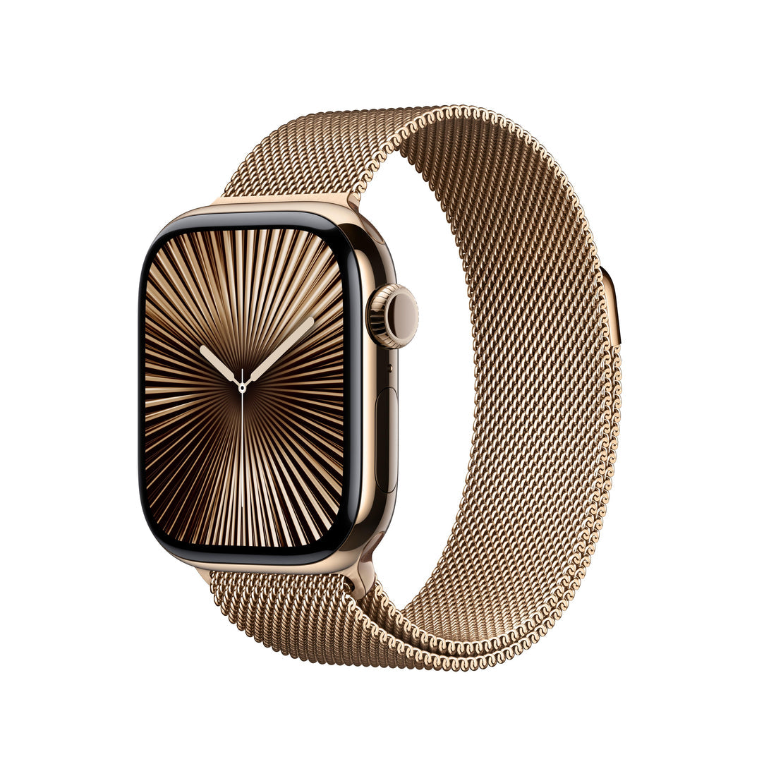 Apple Watch Series 10 Gold Titanium Case with Gold Milanese Loop