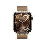 Apple Watch Series 10 Gold Titanium Case with Gold Milanese Loop