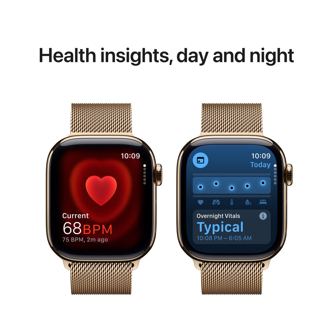 Apple Watch Series 10 Gold Titanium Case with Gold Milanese Loop