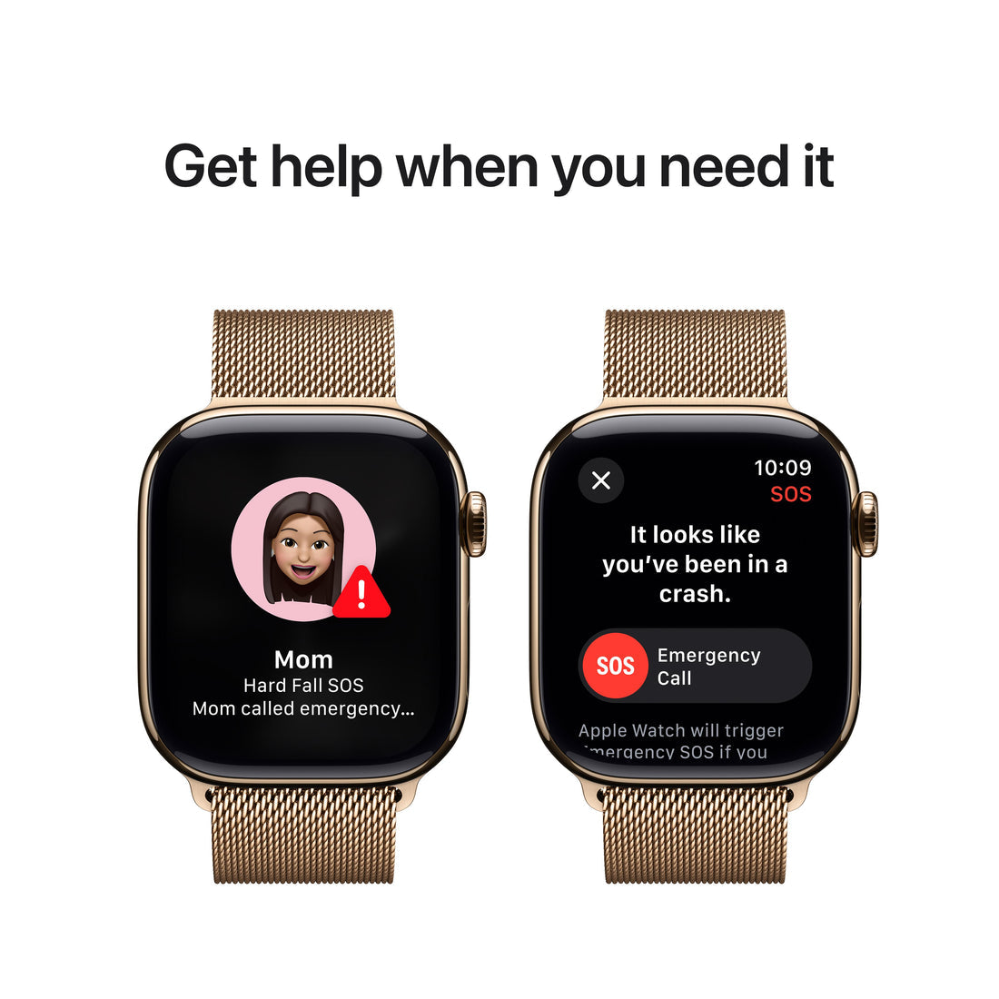 Apple Watch Series 10 Gold Titanium Case with Gold Milanese Loop