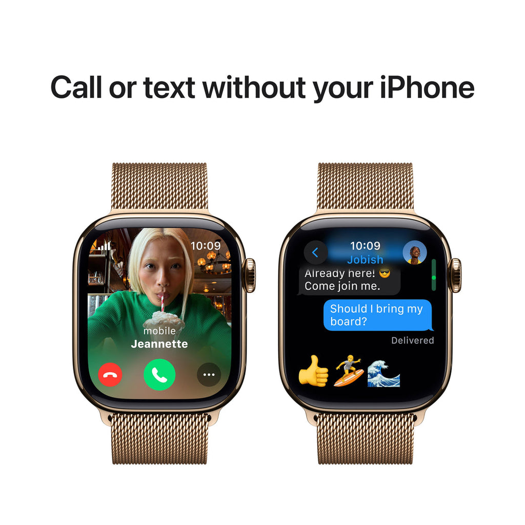 Apple Watch Series 10 Gold Titanium Case with Gold Milanese Loop