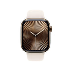 Apple Watch Series 10 Gold Titanium Case with Starlight Sport Band