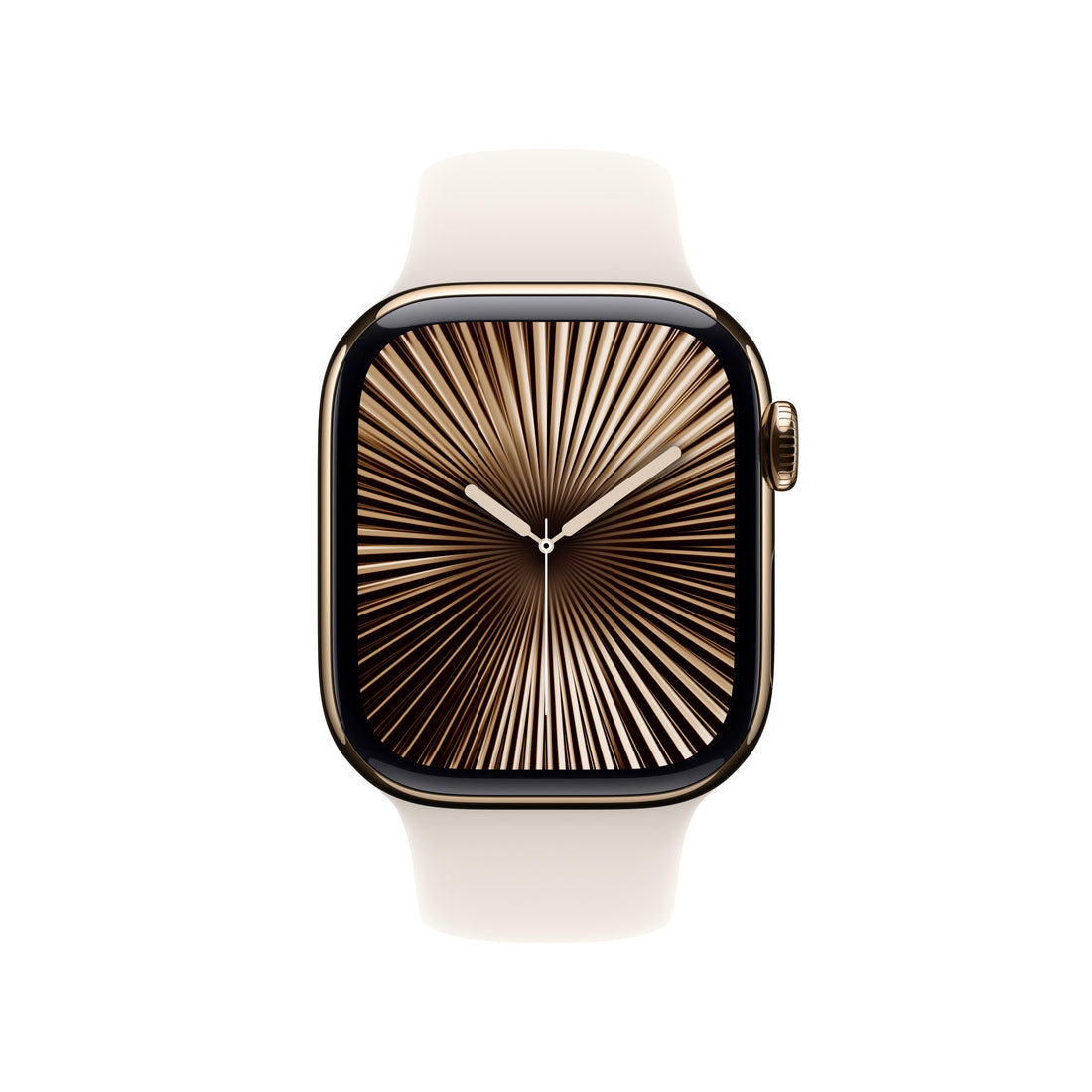 Apple Watch Series 10 Gold Titanium Case with Starlight Sport Band