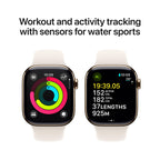 Apple Watch Series 10 Gold Titanium Case with Starlight Sport Band