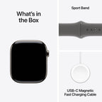 Apple Watch Series 10 Natural Titanium Case with Stone Grey Sport Band