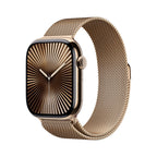 Apple Watch Series 10 Gold Titanium Case with Gold Milanese Loop