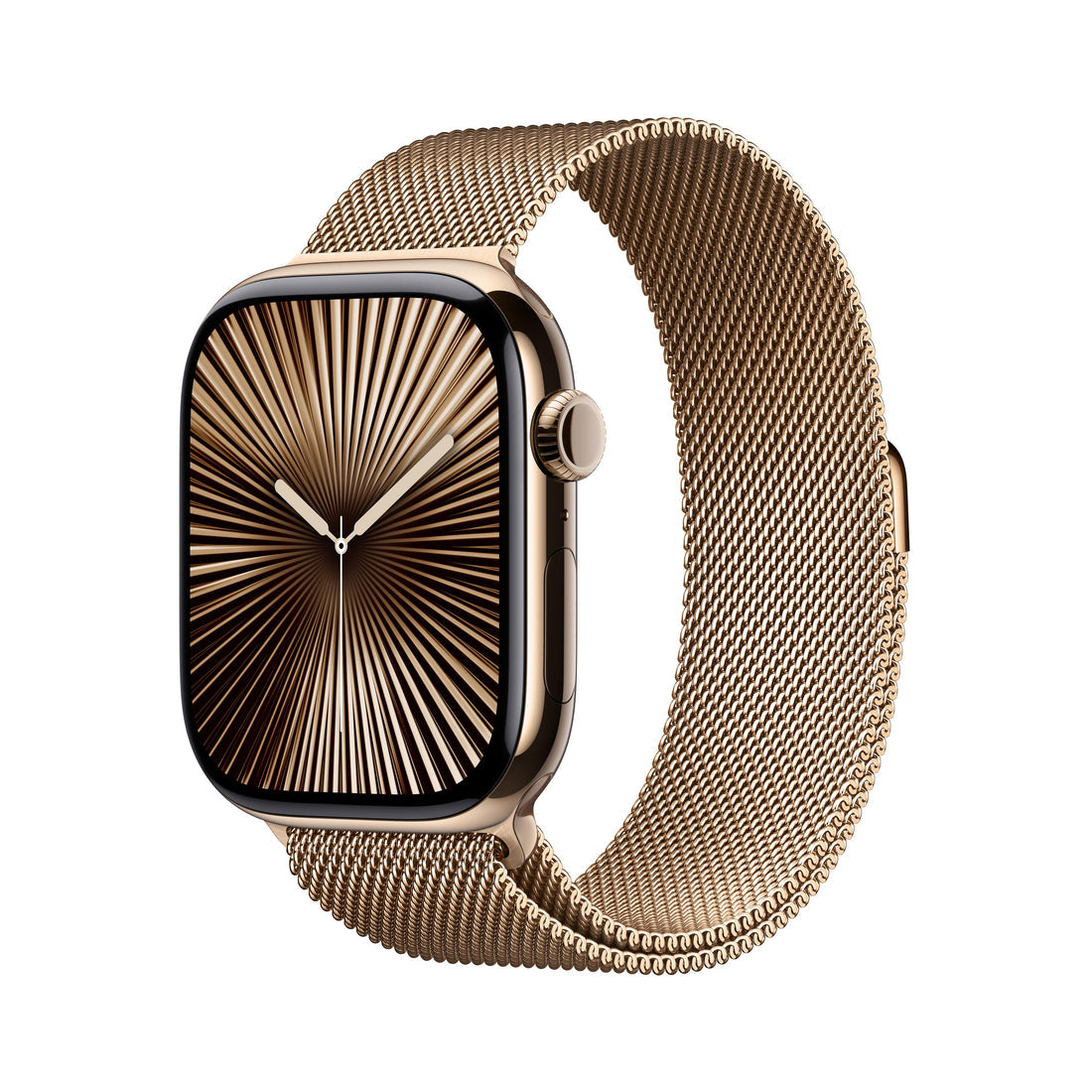 Apple Watch Series 10 Gold Titanium Case with Gold Milanese Loop