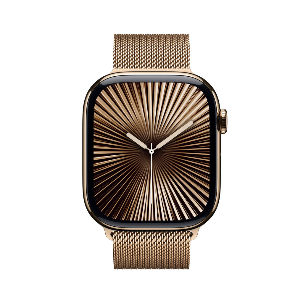 Apple Watch Series 10 Gold Titanium Case with Gold Milanese Loop