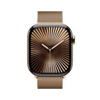 Apple Watch Series 10 Gold Titanium Case with Gold Milanese Loop