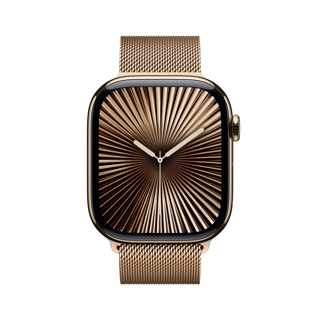 Apple Watch Series 10 Gold Titanium Case with Gold Milanese Loop
