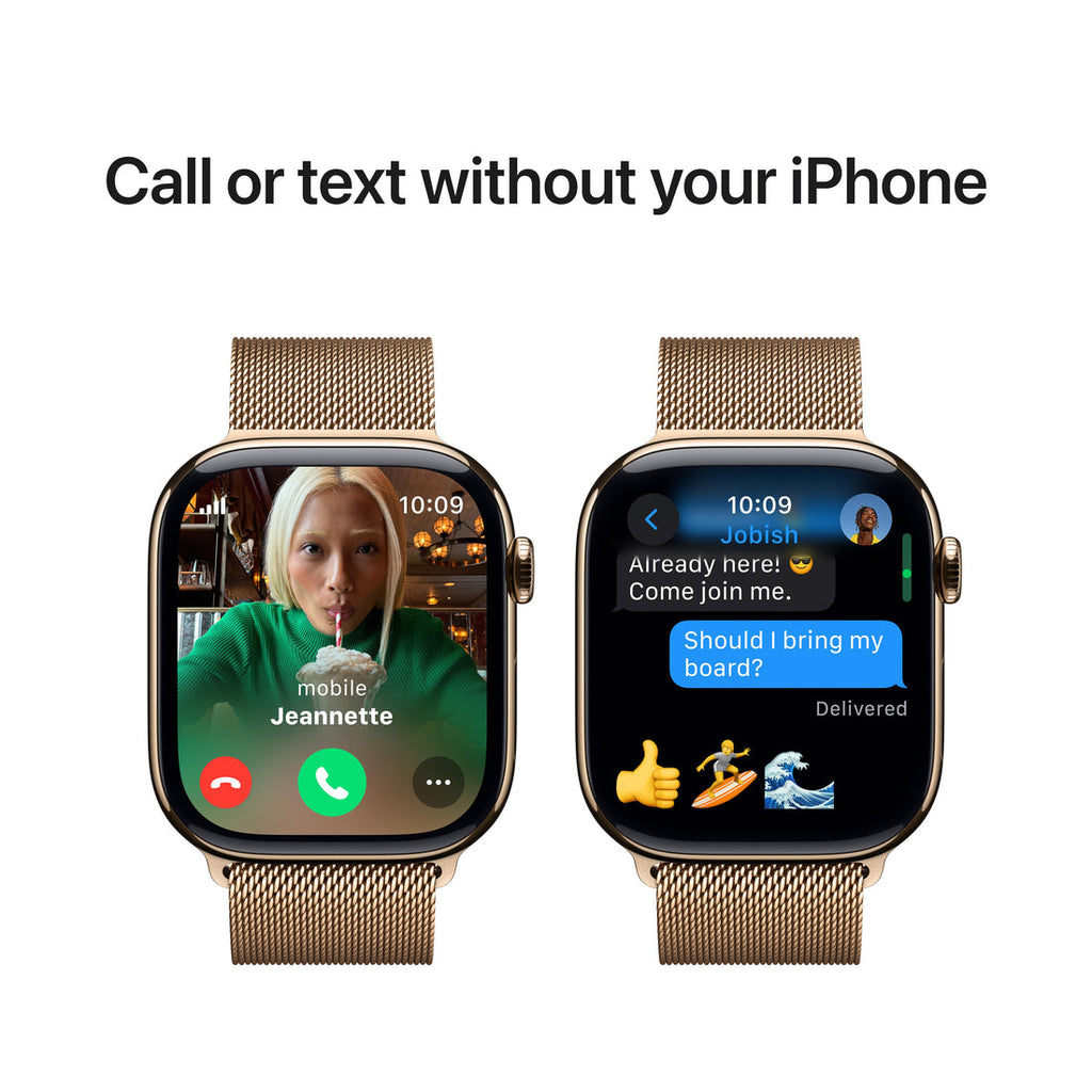 Apple Watch Series 10 Gold Titanium Case with Gold Milanese Loop