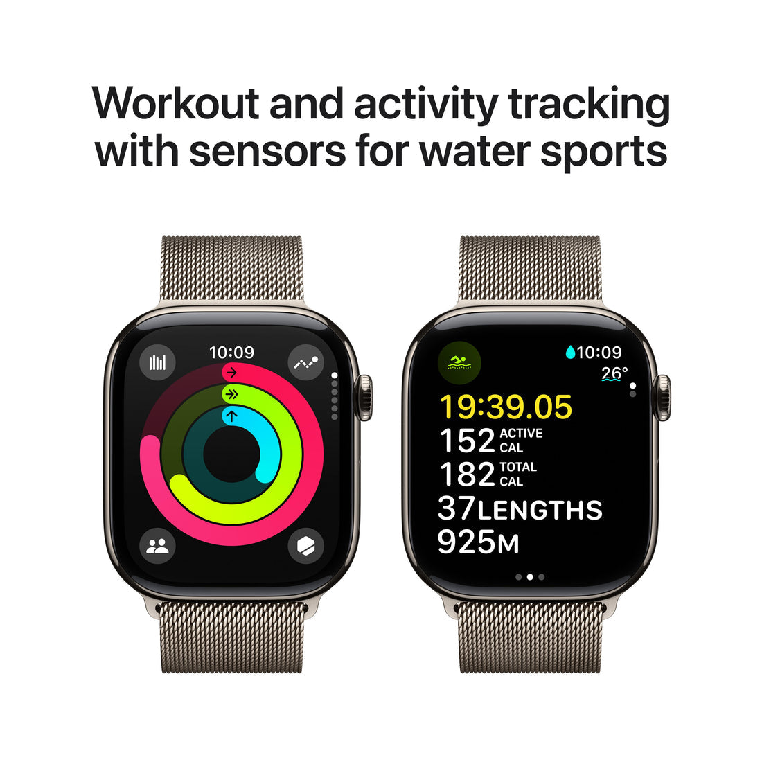 Apple Watch Series 10 Natural Titanium Case with Natural Milanese Loop