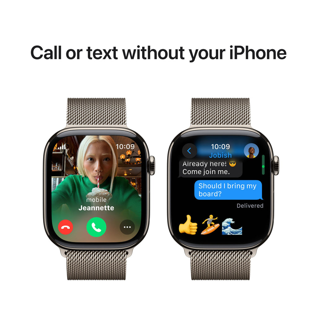 Apple Watch Series 10 Natural Titanium Case with Natural Milanese Loop