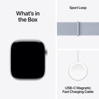 Apple Watch Series 10 Silver Aluminium Case with Blue Cloud Sport Loop