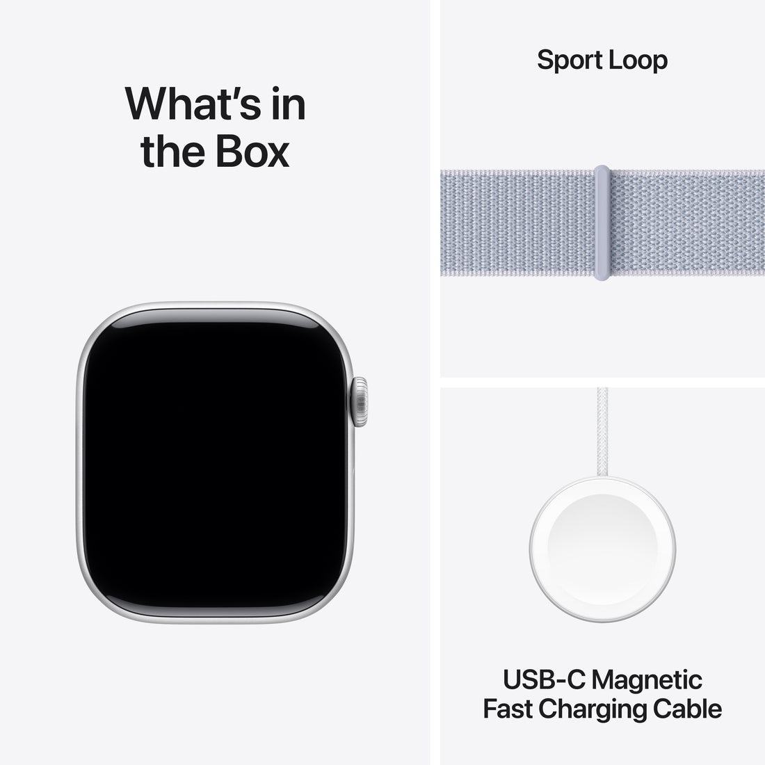 Apple Watch Series 10 Silver Aluminium Case with Blue Cloud Sport Loop