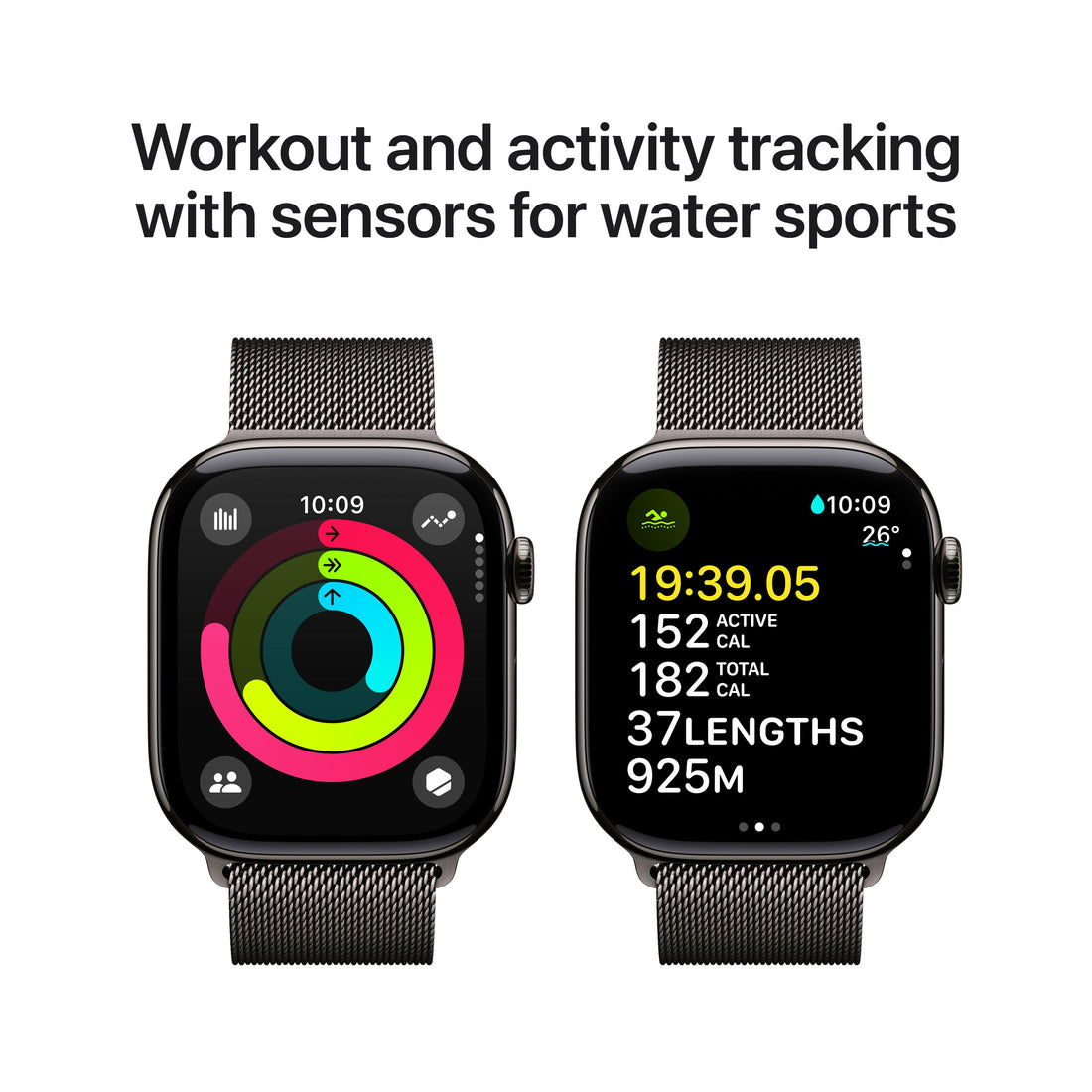 Apple Watch Series 10 Slate Titanium Case with Slate Milanese Loop