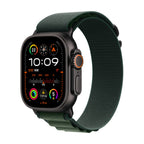 Apple Watch Ultra 2 Black Titanium Case with Dark Green Alpine Loop