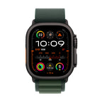 Apple Watch Ultra 2 Black Titanium Case with Dark Green Alpine Loop