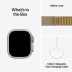 Apple Watch Ultra 2 Natural Titanium Case with Tan Alpine Loop