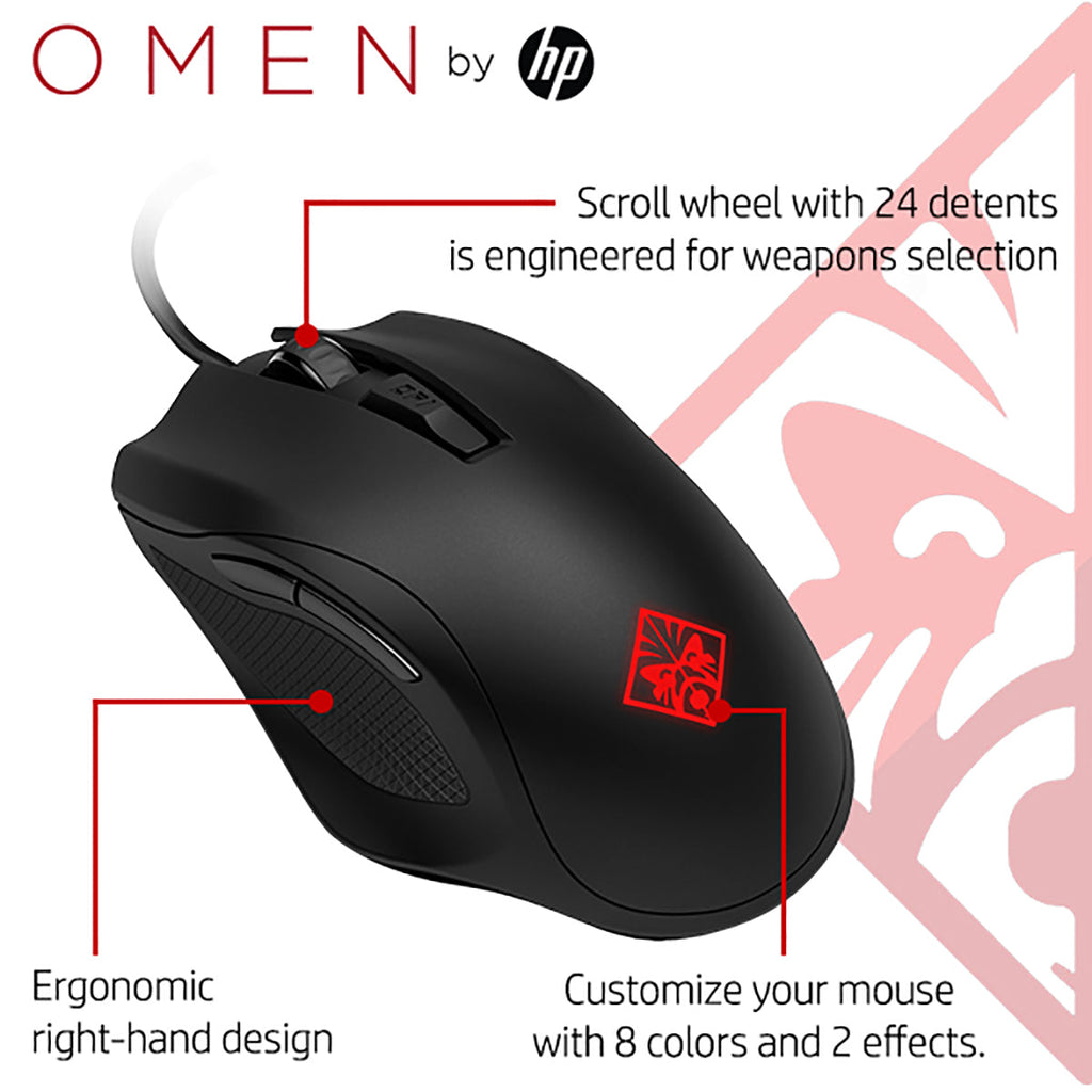 [RePacked] HP OMEN 400 Gaming Mouse with 6 Customizable Buttons 5000DPI & 10M clicks Durability